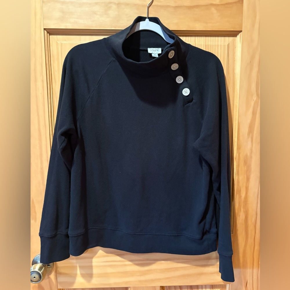 J. Crew Wide Button-Collar/Jewel-button Mockneck Pullover women’s M
